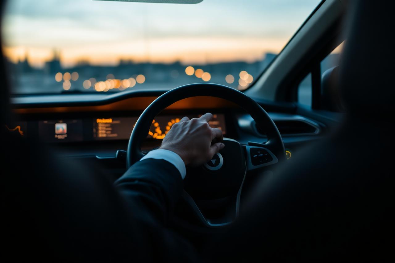 Chauffeur de taxi agréé Access Prestige Taxi au volant en Charente-Maritime